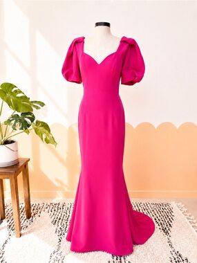 Badgley Mischka | Dresses | Belle Badgley Mischka Reese Halter Neck  Sleeveless Crepe Side Slit Gown Dress | Poshmark